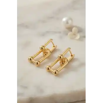 Gold Renk Pirinç Tifani Model Kadın Küpe