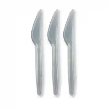 Gri Renk Lüks Plastik Bıçak 25 Adet