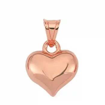 Gümüş 3 Boyutlu Rose Kalp Kadın Kolye Ucu