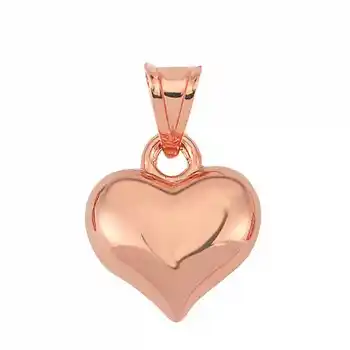 Gümüş 3 Boyutlu Rose Kalp Kadın Kolye Ucu