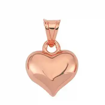 Gümüş 3 Boyutlu Rose Kalp Kadın Kolye Ucu