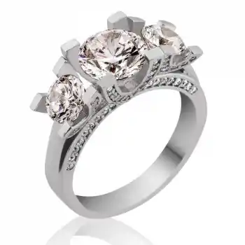 Gümüş 3 Taş Tria Bayan Yüzük