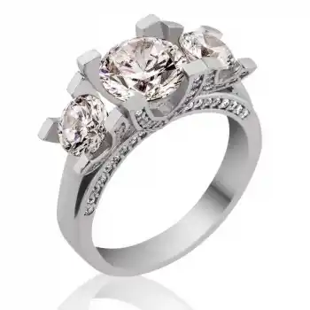 Gümüş 3 Taş Tria Bayan Yüzük