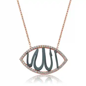 Gümüş Allah Yazılı Bayan Kolye