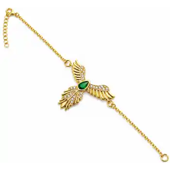 Gümüş Anka Kuşu Figürlü Gold Kadın Bileklik