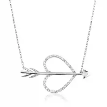 Gümüş Aşk Oku Bayan Kolye