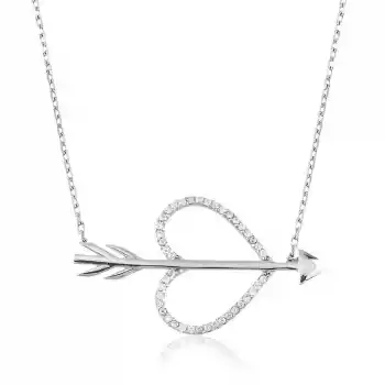 Gümüş Aşk Oku Bayan Kolye