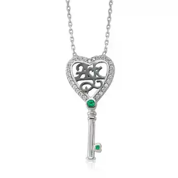 Gümüş Aşk Yazılı Anahtar Bayan Kolye