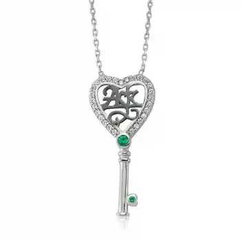 Gümüş Aşk Yazılı Anahtar Bayan Kolye