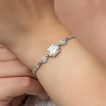 Gümüş Baget Su Yolu Kadın Bileklik