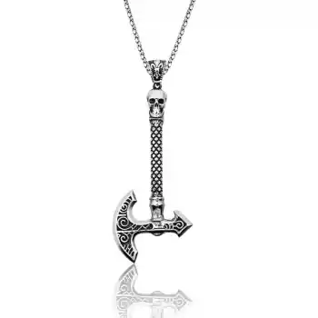 Gümüş Balta Erkek Kolye