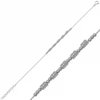 Gümüş Beyaz Dorissa Bayan Bileklik