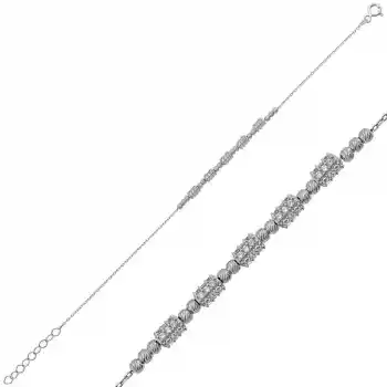 Gümüş Beyaz Dorissa Bayan Bileklik