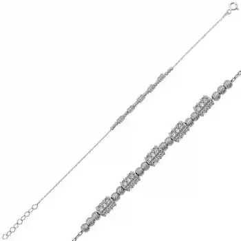 Gümüş Beyaz Dorissa Bayan Bileklik