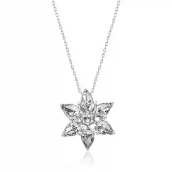 Gümüş Beyaz Lotus Çiçeği Bayan Kolye