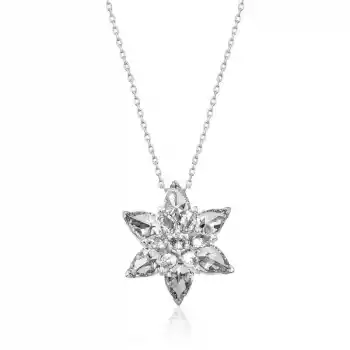 Gümüş Beyaz Lotus Çiçeği Bayan Kolye