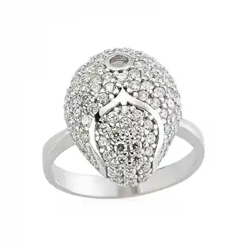 Gümüş Beyaz Taşlı Bayan Yüzük