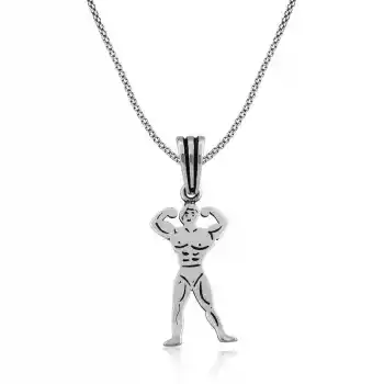 ​Gümüş Body Building Erkek Kolye