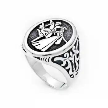 Gümüş Çerkes Erkek Yüzük