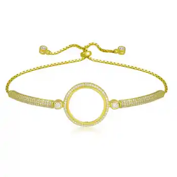 Gümüş Çeyrek Takılabilen Altın Kaplama Kadın Bileklik