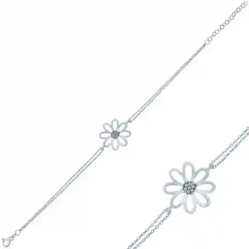 Gümüş Çiçek Bayan Bileklik