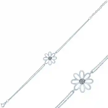 Gümüş Çiçek Bayan Bileklik