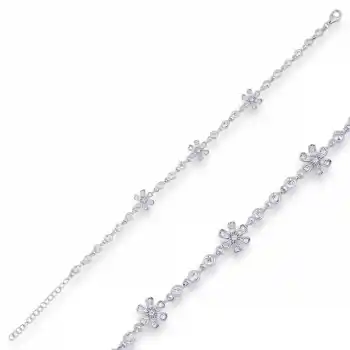 Gümüş Çiçek Bayan Bileklik