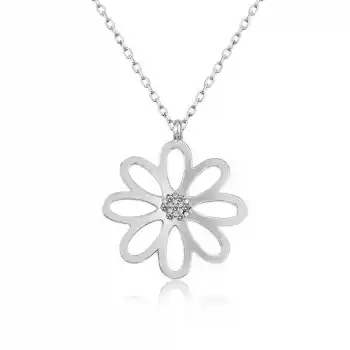 Gümüş Çiçek Bayan Kolye
