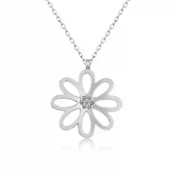 Gümüş Çiçek Bayan Kolye