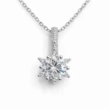 ​Gümüş Çiçek Desenli Kadın Kolye