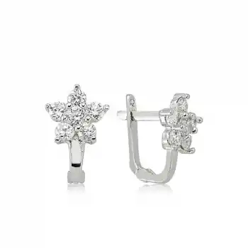 Gümüş Çiçek Küpe