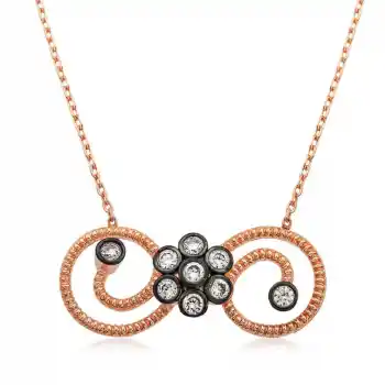 Gümüş Çiçekli Sonsuzluk Bayan Kolye