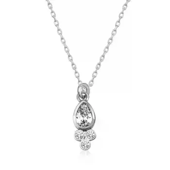 Gümüş Çiğ Damlası Tektaş Bayan Kolye