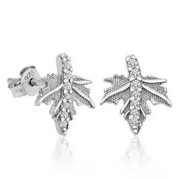 Gümüş Çınar Yaprağı Bayan Küpe