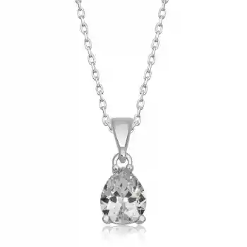 Gümüş Damla Zirkon Taşlı Kadın Kolye