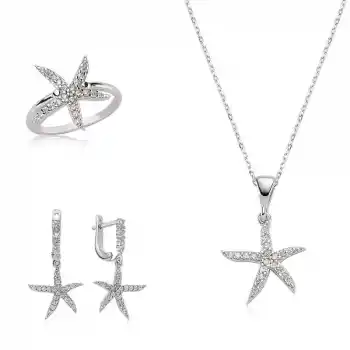 Gümüş Deniz Yıldızı Bayan Set
