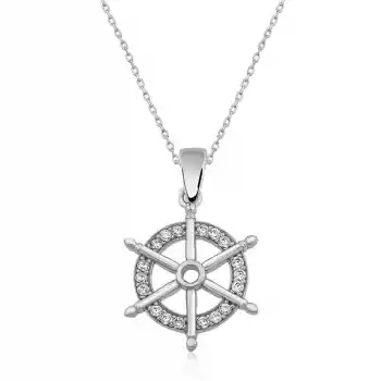 Gümüş Gemi Dümeni Kolye