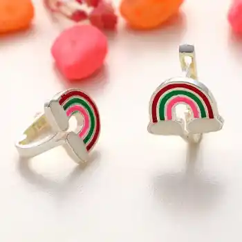 Gümüş Gökkuşağı Çocuk Küpe