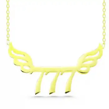 Gümüş Gold 777 Melek Sayısı Kadın Kolye