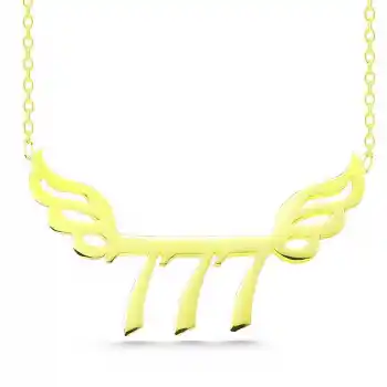 Gümüş Gold 777 Melek Sayısı Kadın Kolye