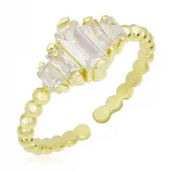 Gümüş Gold Ayarlanabilir Baget  Kadın Yüzük