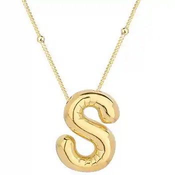 Gümüş Gold Balon S Harfi Kadın Kolye