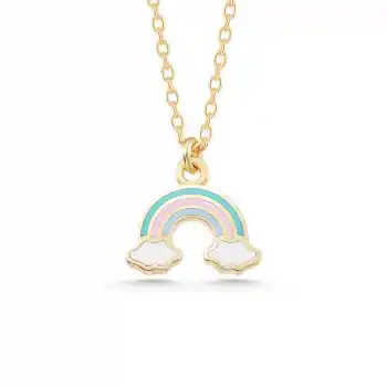 Gümüş Gold Gökkuşağı Kadın Kolye