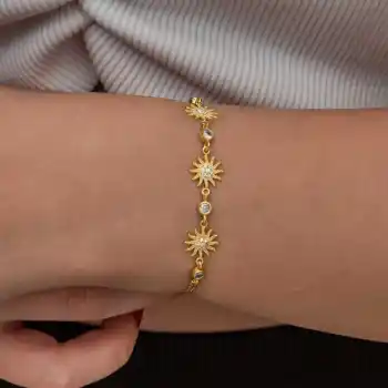Gümüş Gold Güneş Kadın Bileklik