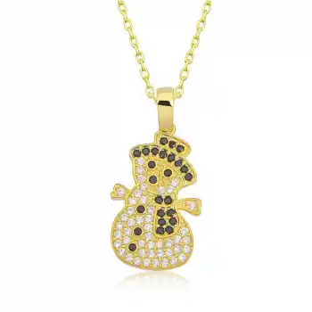 Gümüş Gold Kardan Adam Kadın Kolye