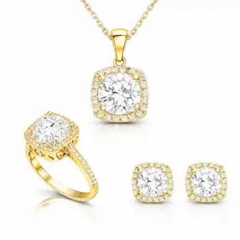 Gümüş Gold Kare Montür Kadın Set