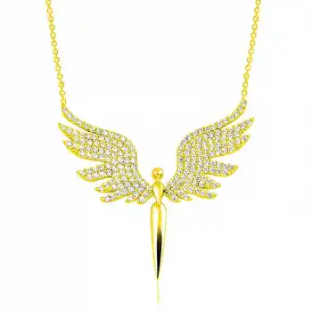 Gümüş Gold Mikail Meleği Kadın Kolye