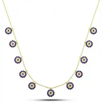 Gümüş Gold Nazarlı Şans Kadın Kolye