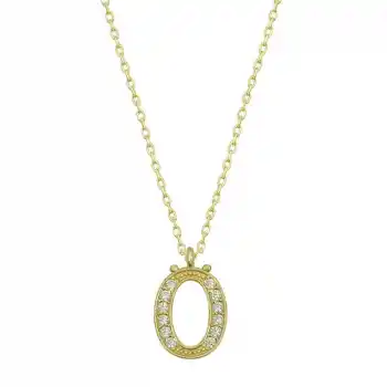 Gümüş Gold Ö Harfi Kadın Kolye