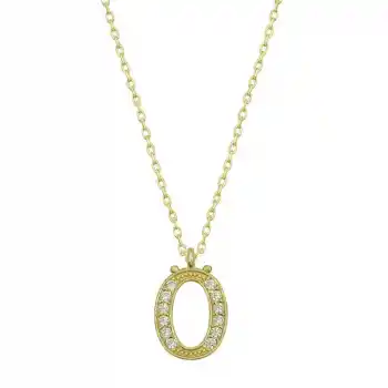 Gümüş Gold Ö Harfi Kadın Kolye